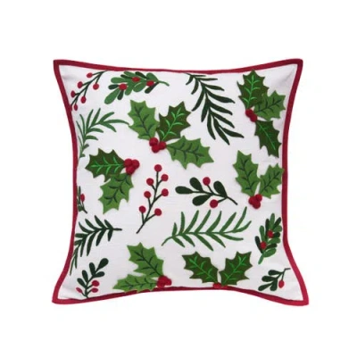 C & F Home C&f Home Holly Spring Berry Christmas Throw Pillow, 18" X 18" In Green