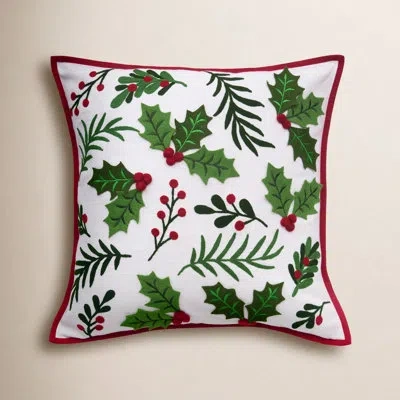 C & F Home Holly Spring Berry Pillow In Green