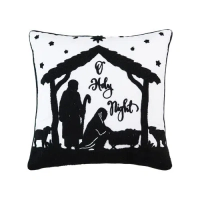 C & F Home C&f Home Holy Night Tufted Christmas Throw Pillow, 18" X 18" In Black