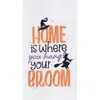 C & F Home C&f Home Home Is Where You Hang Your Broom Cotton Embroidered Halloween Flour Sack Kitchen Dishtowel In Multi