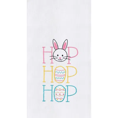 C & F Home C&f Home "hop Hop Hop" Easter Bunnies 100% Cotton Flour Sack Dishtowel In Multi