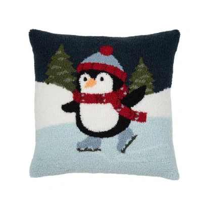 C & F Home C&f Home Ice Skating Penguin Christmas Throw Pillow, 18" X 18" In Multi