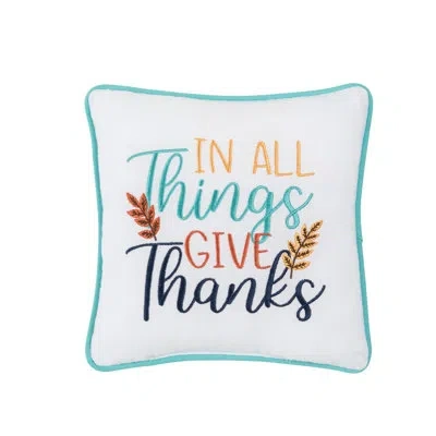 C & F Home In All Give Thanks Pillow In Brown