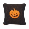 C & F Home C&f Home Jack O' Lantern Cotton Knit Small 10" X 10" Autumn Fall Accent Pillow In Black