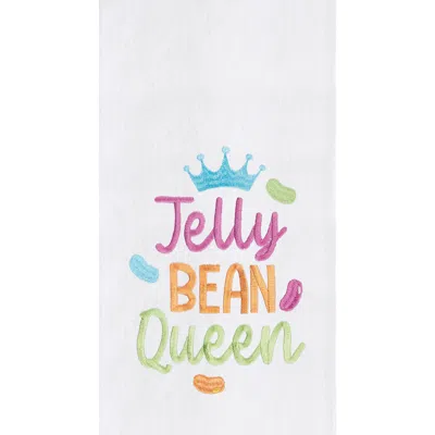 C & F Home C&f Home "jelly Bean Queen" Easter Spring Funny Cute Pun Embroidered Cotton Flour Sack Kitchen Disht In Multi