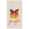 C & F Home C&f Home Jingle Bells & Bow Embroidered Flour Sack Cotton Kitchen Towel In White
