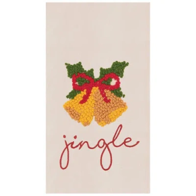 C & F Home C&f Home Jingle Bells & Bow Embroidered Flour Sack Cotton Kitchen Towel In White