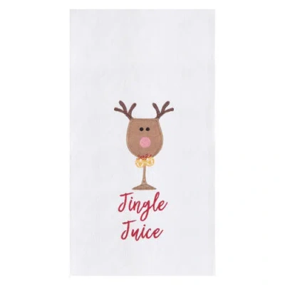 C & F Home C&f Home Jingle Juice Embroidered Cotton Flour Sack Kitchen Towel In White