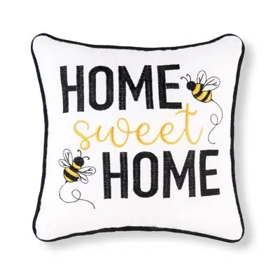 C & F Home Jolyn Home Sweet Home Bee Embroidered Throw Pillow
