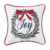 C & F Home C&f Home Joy Wreath Embroidered Small Christmas Pillow, 10" X 10" In Red