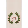C & F Home C&f Home Joy Wreath Flour Sack Embroidered Cotton Kitchen Towel In White