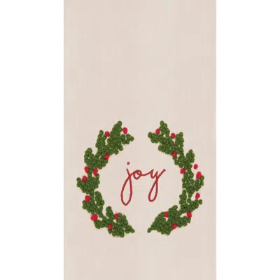 C & F Home C&f Home Joy Wreath Flour Sack Embroidered Cotton Kitchen Towel In White