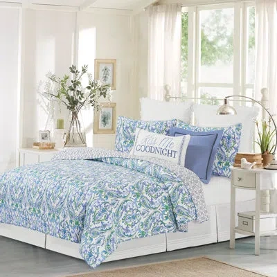 C & F Home Juliet Cotton Reversible Quilt Set In Blue