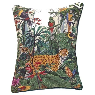 C & F Home Jungle Petit Point Throw Pillow In Brown;green