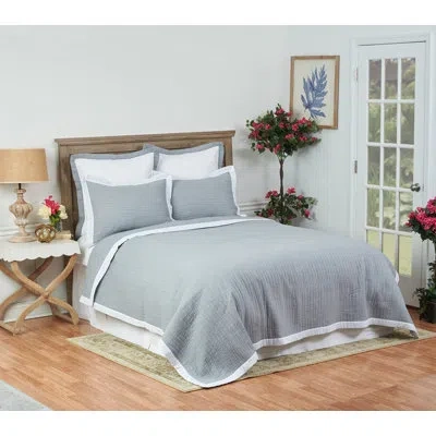 C & F Home Kinsley Slate Cotton Reversible Quilt Set In Gray,white