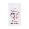 C & F Home C&f Home "kisses & Candy Cane Wishes" Sentiment With Candy Canes Cotton Flour Sack Kitchen Dish Towe In White