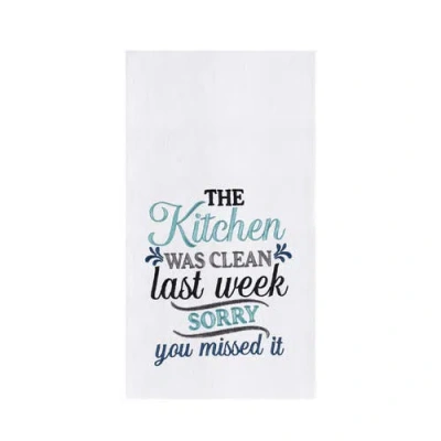 C & F Home C&f Home Kitchen Was Clean Funny Phrases Embroidered Towel In Blue