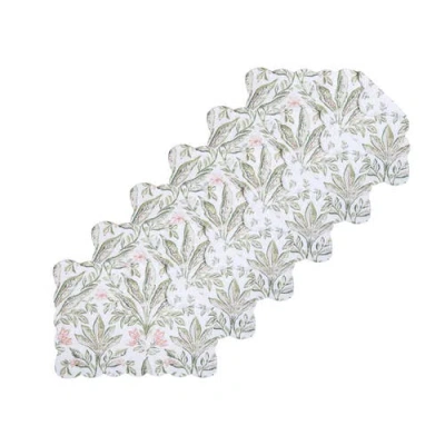 C & F Home C&f Home Lana Palms Reversible Machine Washable Scallop Quilt Placemats Set Of 6 In Multi
