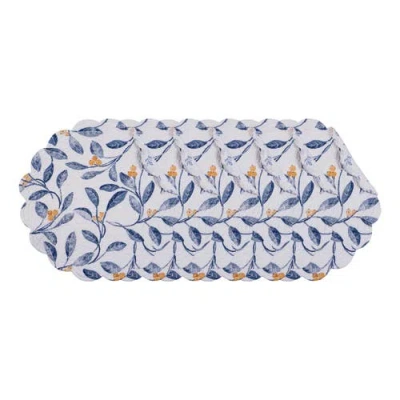 C & F Home C&f Home Laurelwood Quilted Round 100% Cotton Set Of 6 Placemat 17" In Blue