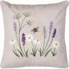 C & F Home C&f Home Lavender & Bee Garden Embroidered Woven Throw Pillow, 18" X 18" In Neutral