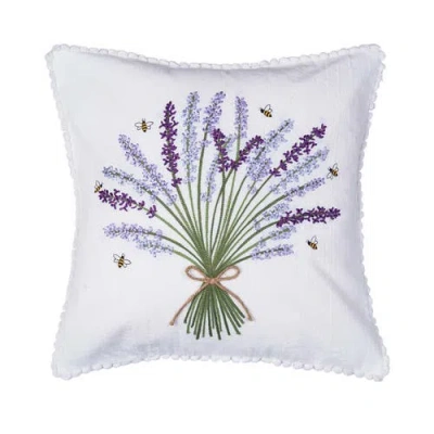 C & F Home C&f Home Lavender Bouquet Embroidered Throw Pillow, 18" X 18" In Purple