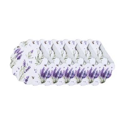 C & F Home C&f Home Lavender Fields Reversible Machine Washable Round Scallop Quilt Placemats Set Of 6 In Multi