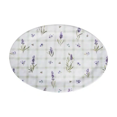 C & F Home C&f Home Lavender Plaid Novelty Dinnerware Serving Plate 14.2" X 18.5" In Purple