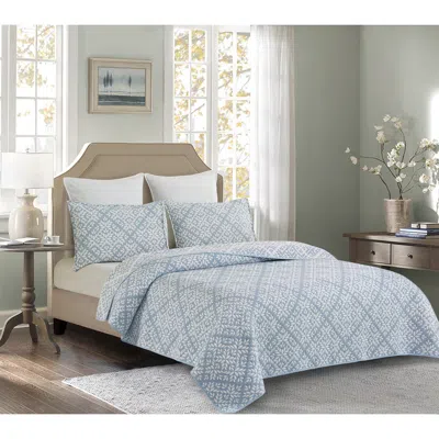 C & F Home C&f Home Leaves Jacquard Cotton Cover Quilt Set In Blue