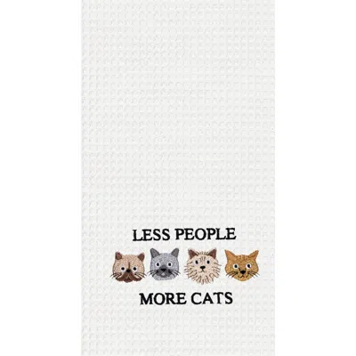 C & F Home C&f Home Less People More Cats Kitchen And Bathroom Embroidered Hand Towel In Neutral