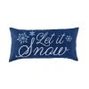 C & F Home C&f Home Let It Snow Pillow, 12" X 24" In Blue