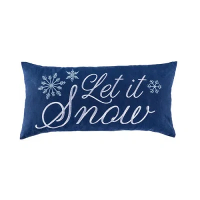 C & F Home C&f Home Let It Snow Pillow, 12" X 24" In Blue