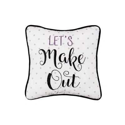 C & F Home Let's Make Out Embroidered Pillow Decor Decoration Accent Throw Pillow Square With Funny Saying Polk