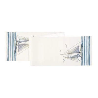 C & F Home C&f Home Let Your Dreams Set Sail Embroidered Table Runner In White