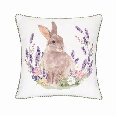 C & F Home Lilac Rabbit Pillow In Blue;brown;white