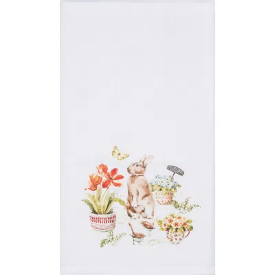 C & F Home C&f Home Little Garden Rabbit Bunny Kitchen And Bathroom Graphic Print Hand Towel In Multi