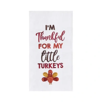 C & F Home C&f Home Little Turkey Embroidered Flour Sack Dishtowel In White