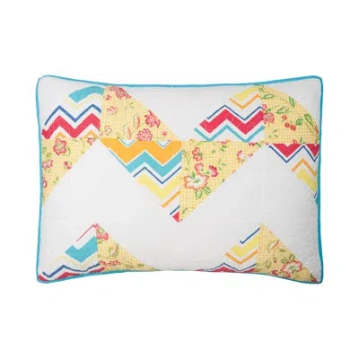C & F Home Lola Cotton Standard Sham In Blue;white;yellow