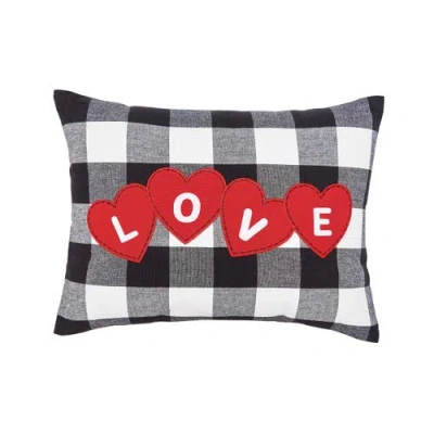 C & F Home C&f Home "love" Hearts Franklin Mini Valentine's Day Accent Pillow 12" X 16" In Black