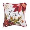 C & F Home C&f Home Love Poinsettia Small/petite Christmas Accent Pillow, 10" X 10" In Red