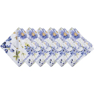 C & F Home C&f Home Lovely Blues Cotton Cloth Napkins Set Of 6
