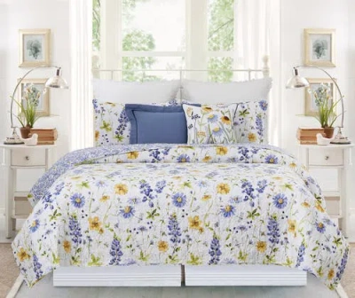 C & F Home C&f Home Lovely Blues Floral Cotton Quilt Bedding Set