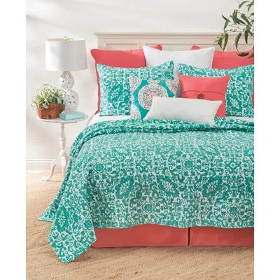 C & F Home Madison Adriatic Cotton Reversible Quilt Set In Aqua