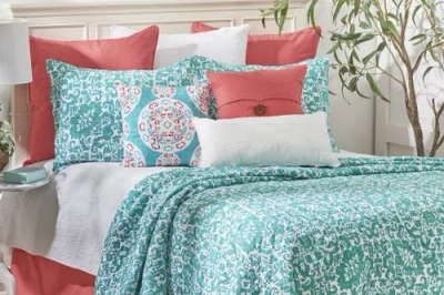 C & F Home C&f Home Madison Aqua Cotton Cotton Quilt Set In Blue