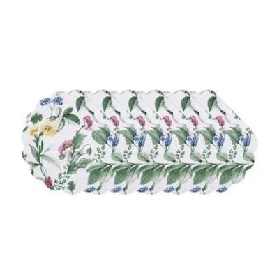C & F Home C&f Home Marcy Blooms Round Placemats Set Of 6 Floral Design All Seasons Dining, 17" In Green