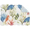 C & F Home C&f Home Marino Quilted Reversible Colorful Coastal Placemats Set Of 6 In Blue