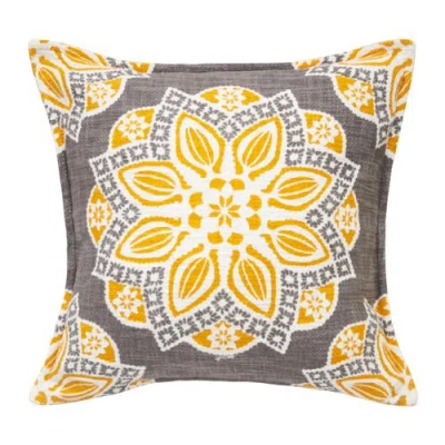 C & F Home C&f Home Mary Geometric Medallion Cotton Decorative Throw Pillow In Yellow