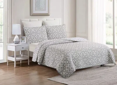 C & F Home C&f Home Medallion Jacquard Cotton Cover Quilt Set In Gray