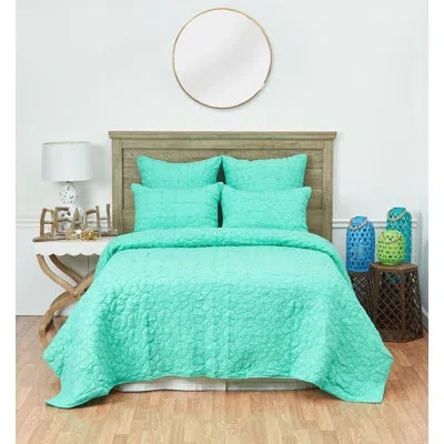 C & F Home Melody Bedding Collection Mara Cotton Standard Sham In Cool Aqua