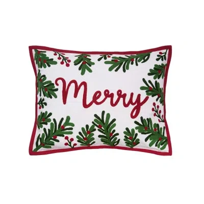 C & F Home Merry Botanical Sprig Pillow In Red