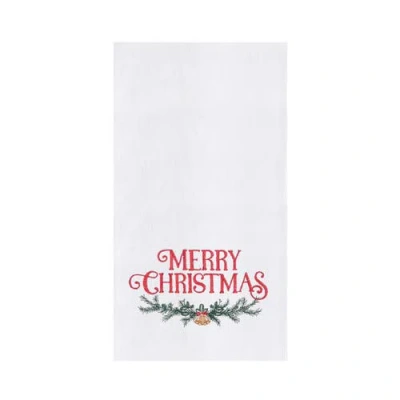 C & F Home C&f Home Merry Christmas Garland Towel In White